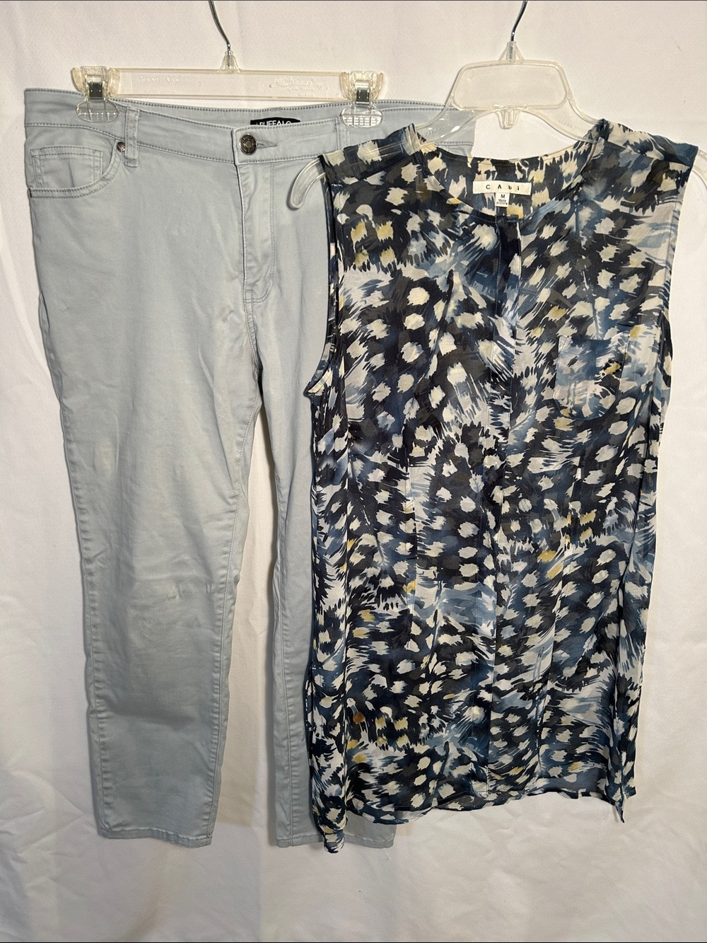 CAbi Sleeveless Blouse Size Med and Pant Size 12